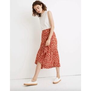 FINAL SALE Madewell | Ruffle-Wrap Midi Skirt in Happy Hibiscus